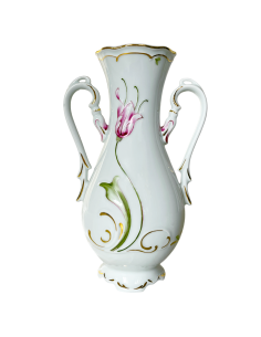 Tulip Vaza Mare 30 cm 2 Torti - Pictură Manuală, Portelan Premium