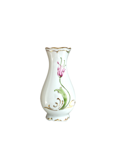 Tulip Pink Vaza Mica 18 cm - Pictură Manuală, Portelan Premium