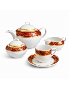 Serviciu Cafea 15 piese Capriccio Rosu