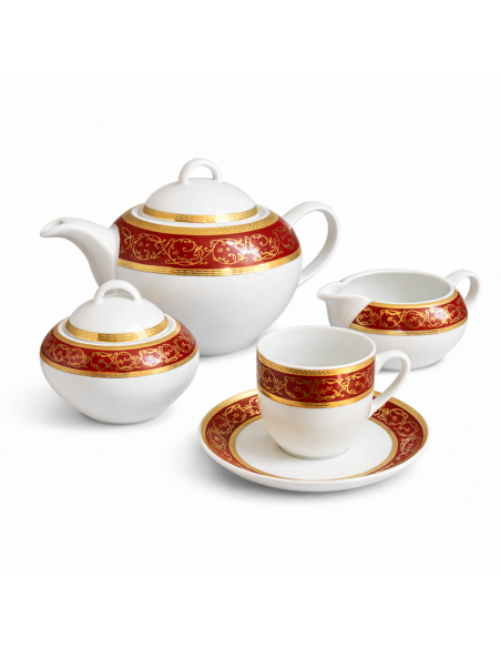 Serviciu Cafea 15 piese Capriccio Rosu