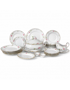 Serviciu Masă 25 Piese Tulip - Pictură Manuală, Portelan Premium