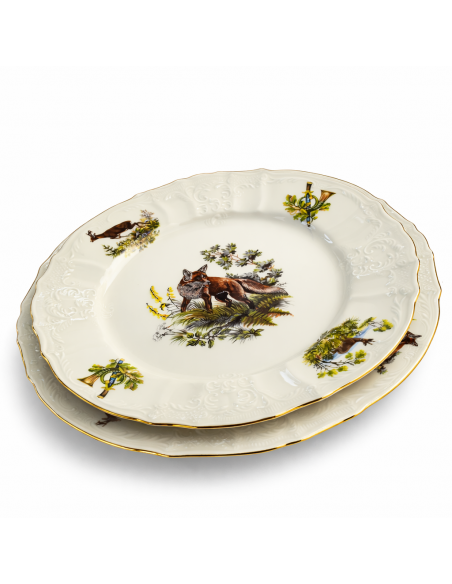 Set Farfurii 18 Piese Berlin Ivoire Vânătoare