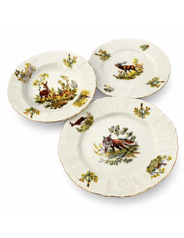 Set Farfurii Berlin Ivoire Vanatoare 18 piese