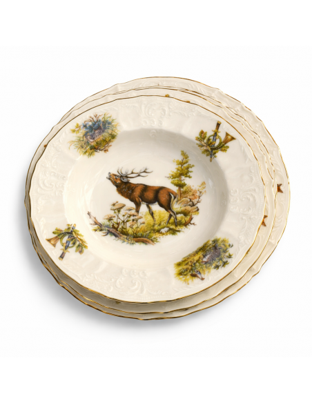 Set Farfurii 18 Piese – Berlin Ivoire Vânătoare