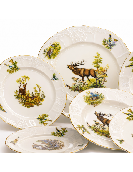 Set Farfurii 18 Piese – Berlin Ivoire Vânătoare