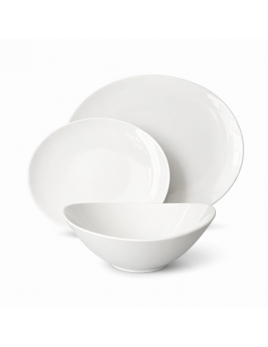 Set Farfurii Oval 18 Piese Los alb
