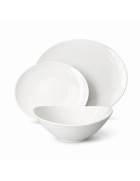 Set Farfurii Oval 18 Piese Los alb