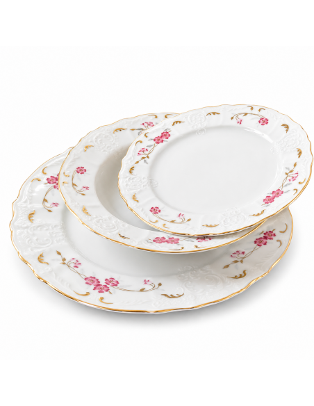 Set Farfurii 18 Piese Berlin Premium Casa cu Flori