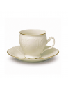 Cească cu Farfurioară Cafea/Cappuccino 220ml Berlin Ivoire Premium Rand Aur Mat