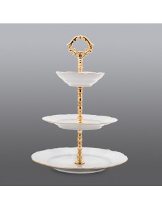 Fructiera etajata  din portelan, cu 3 nivele de farfurii, linia Berlin 2